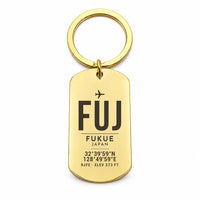 Thumbnail for Fukue Airport FUJ - Key Chain - Original Design - Gold