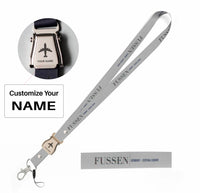 Thumbnail for Fussen City Series seat belt lanyard - light gray with name