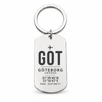 Thumbnail for Göteborg Landvetter Airport GOT - Key Chain - Original Design - Silver