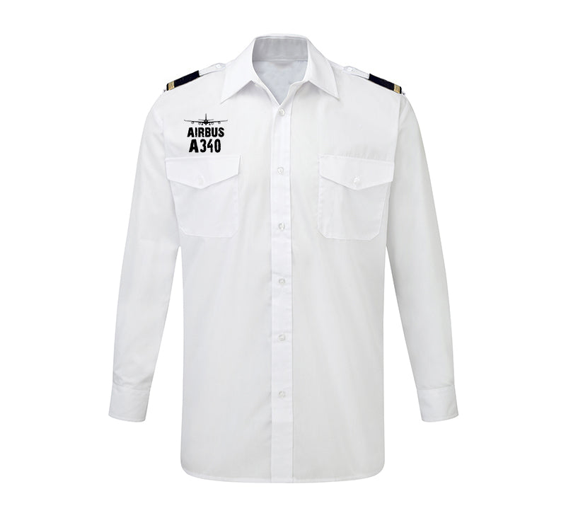 Airbus A340 & Plane Designed Long Sleeve Pilot Shirts