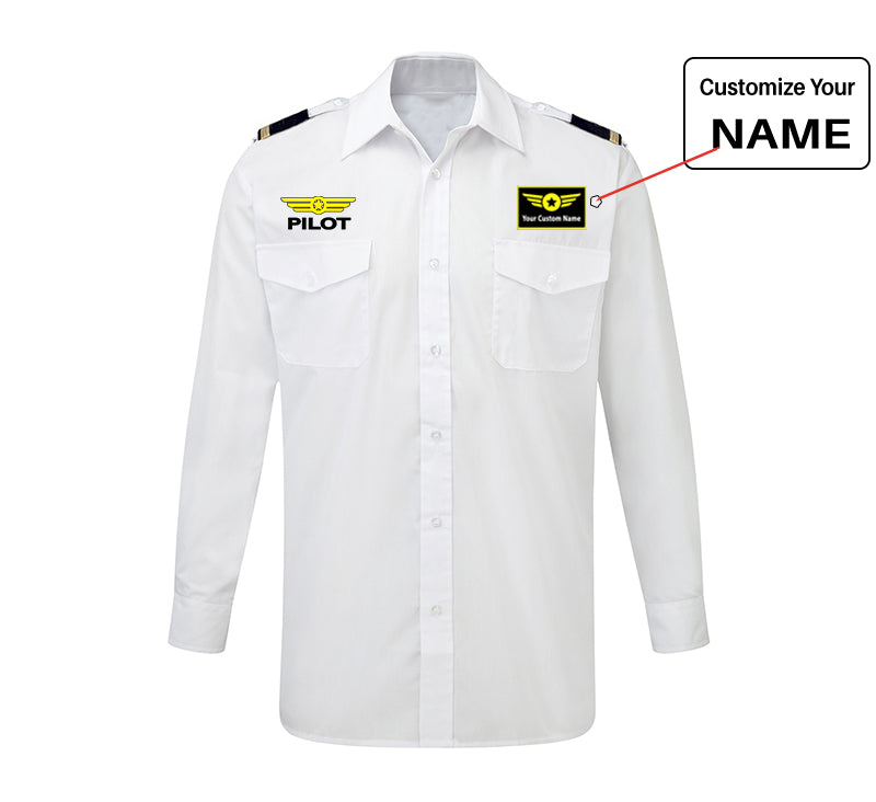 Pilot & Badge Designed Long Sleeve Pilot Shirts