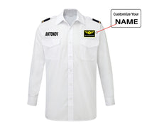 Thumbnail for Antonov & Text Designed Long Sleeve Pilot Shirts