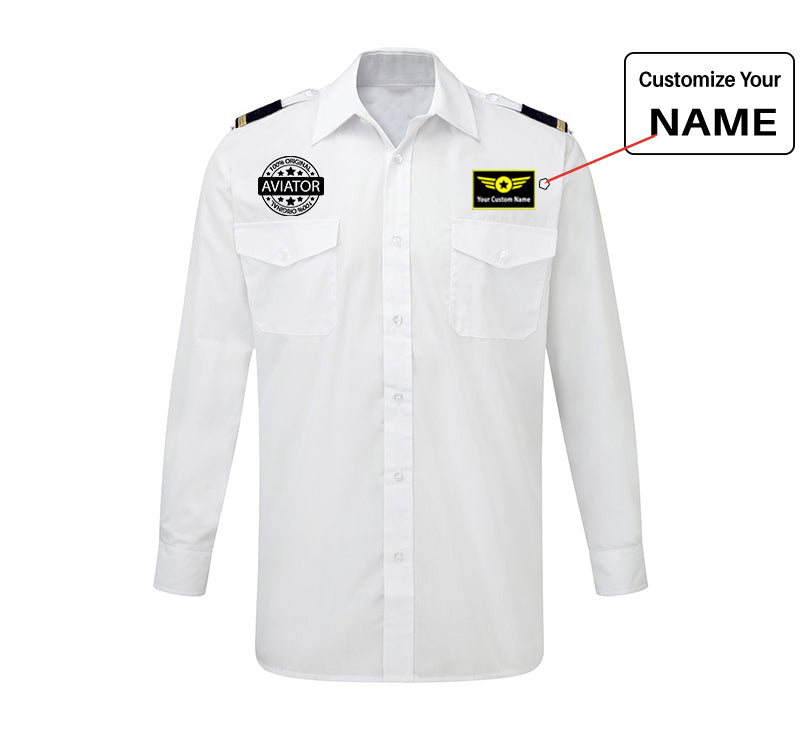 %100 Original Aviator Designed Long Sleeve Pilot Shirts