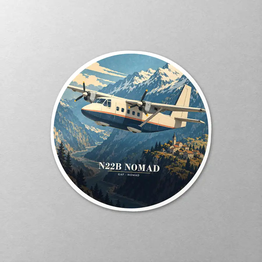 GAF N22B Nomad - 3D - Circle Sticker - Close-up