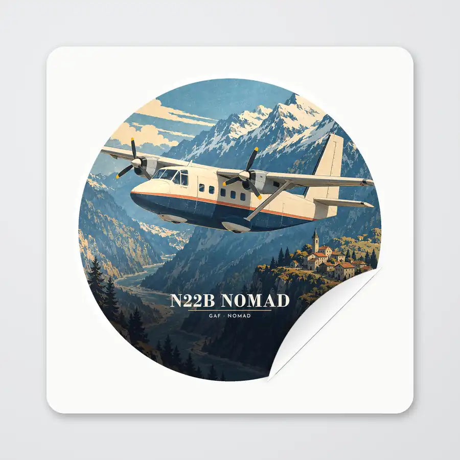 GAF N22B Nomad - 3D - Circle Sticker - Peel