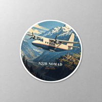 Thumbnail for GAF N22B Nomad - 3D + Name - Circle Sticker - Close-up