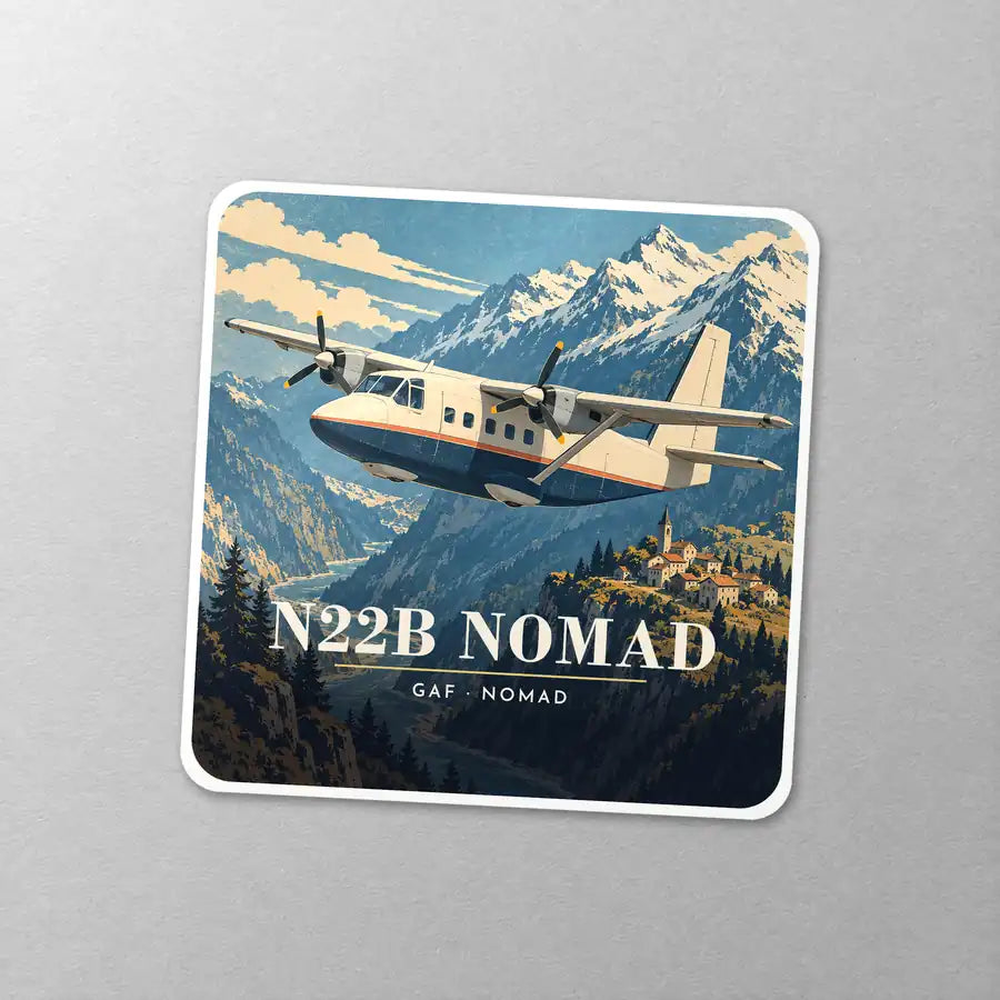 GAF N22B Nomad - 3D - Square Sticker - Close-up