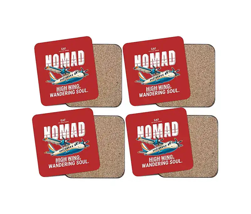 GAF N22B Nomad - Cartoon - Coaster Set - Red