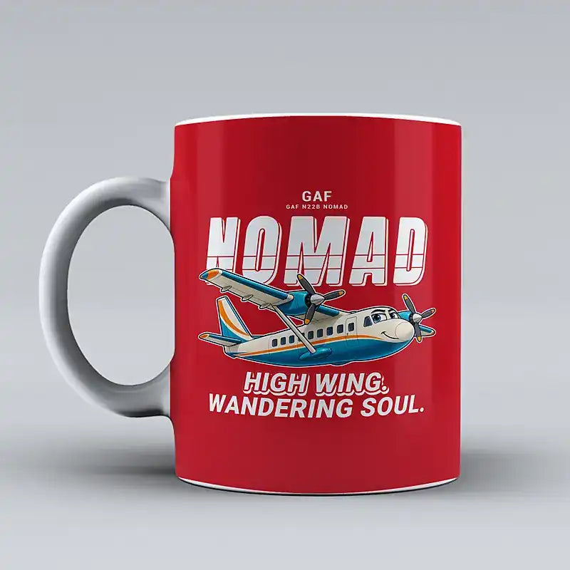 GAF N22B Nomad - Cartoon - Mug - Red