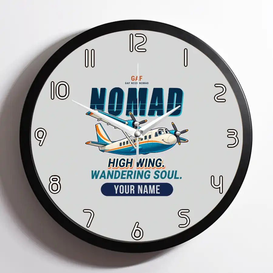 GAF N22B Nomad - Cartoon + Name - Framed - Light Gray