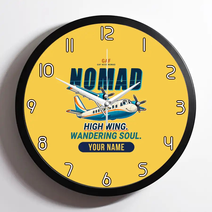 GAF N22B Nomad - Cartoon + Name - Framed - Yellow