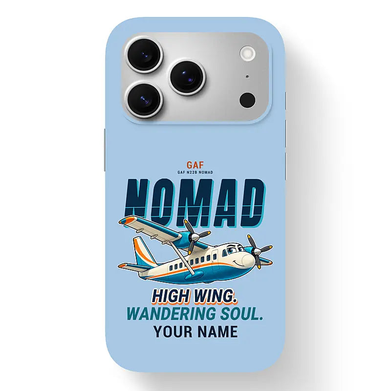 GAF N22B Nomad - Cartoon + Name - MagSafe iPhone 17 Pro - Light Blue