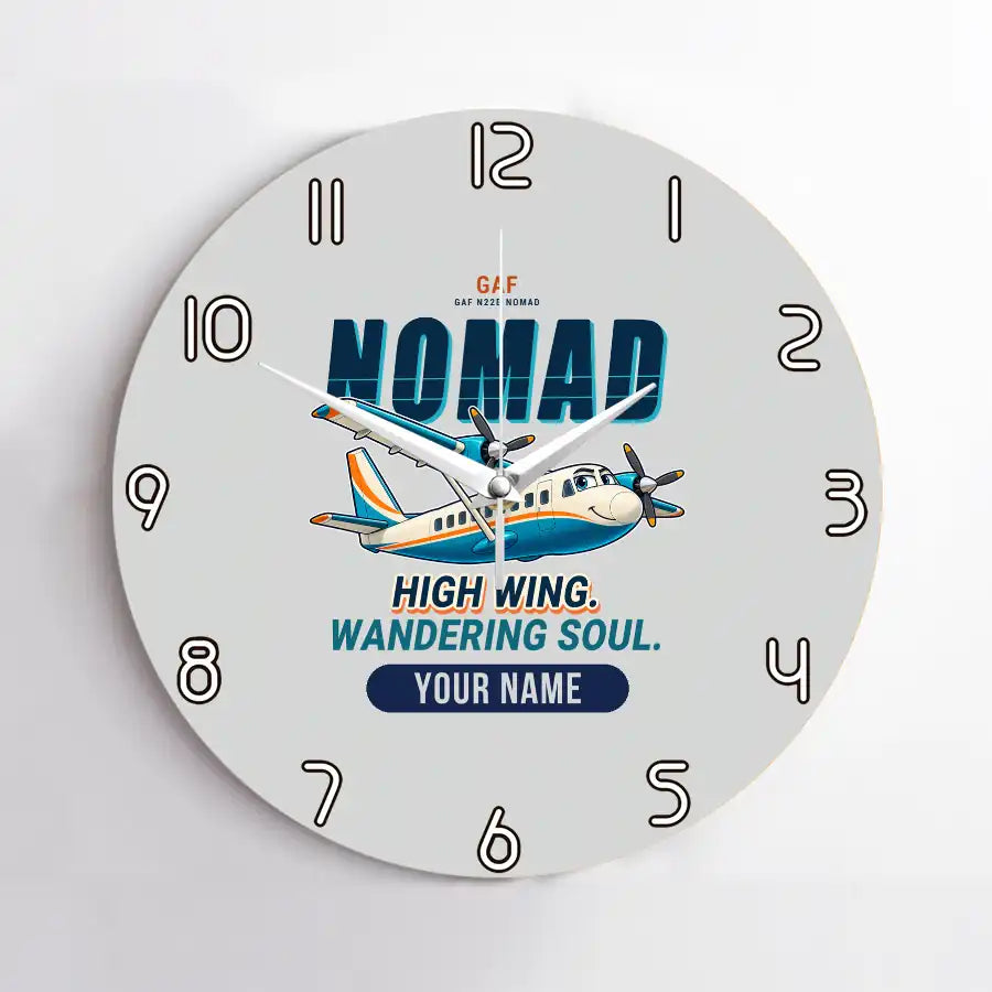 GAF N22B Nomad - Cartoon + Name - No Frame - Light Gray