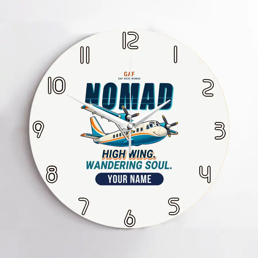 GAF N22B Nomad - Cartoon + Name - No Frame - White