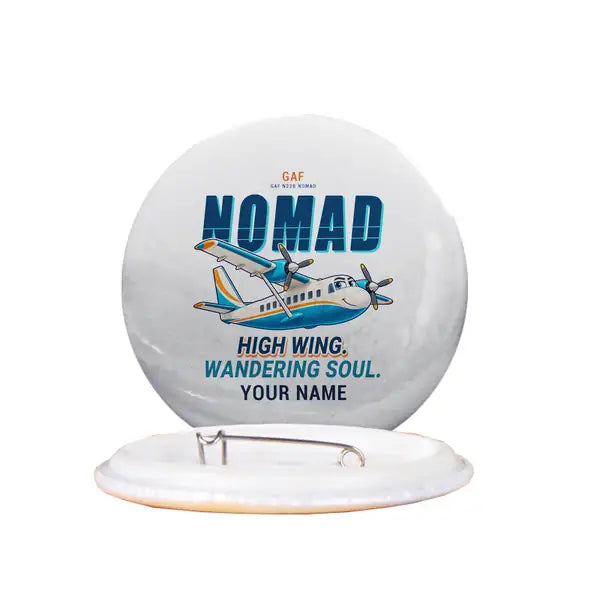 GAF N22B Nomad - Cartoon + Name - Pin - White