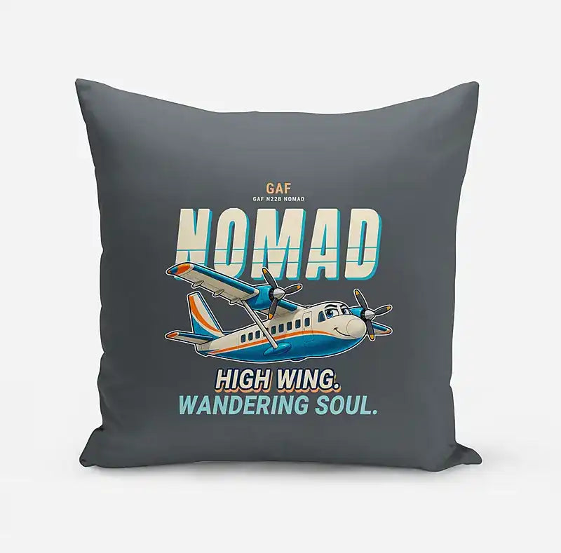 GAF N22B Nomad - Cartoon - Pillow - Gray
