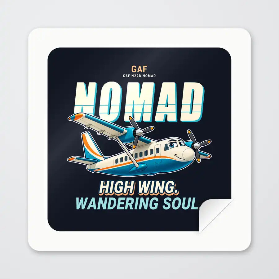 GAF N22B Nomad - Cartoon - Square Sticker - Peel