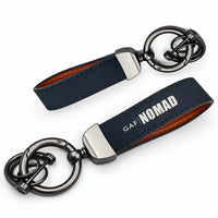 Thumbnail for GAF N22B Nomad - Leather Key Chain - Horseshoe Buckle - Tag - Navy Blue