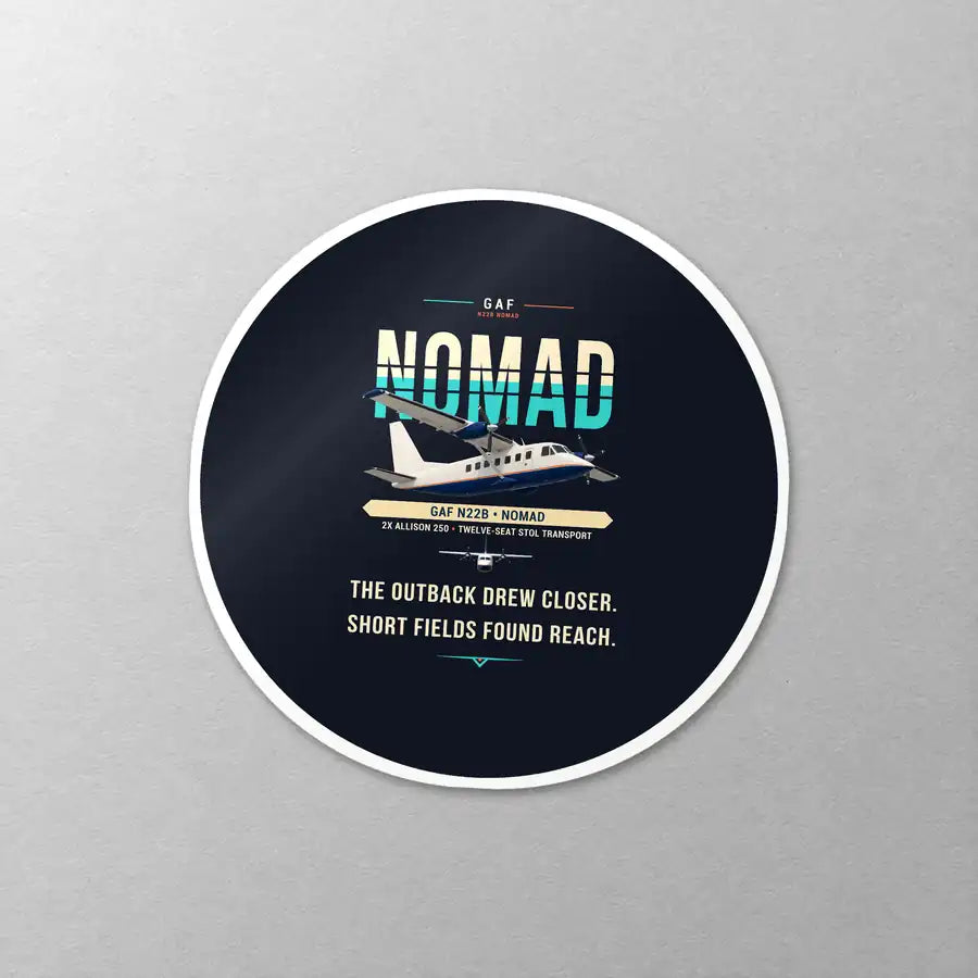 GAF N22B Nomad - Original - Circle Sticker - Close-up