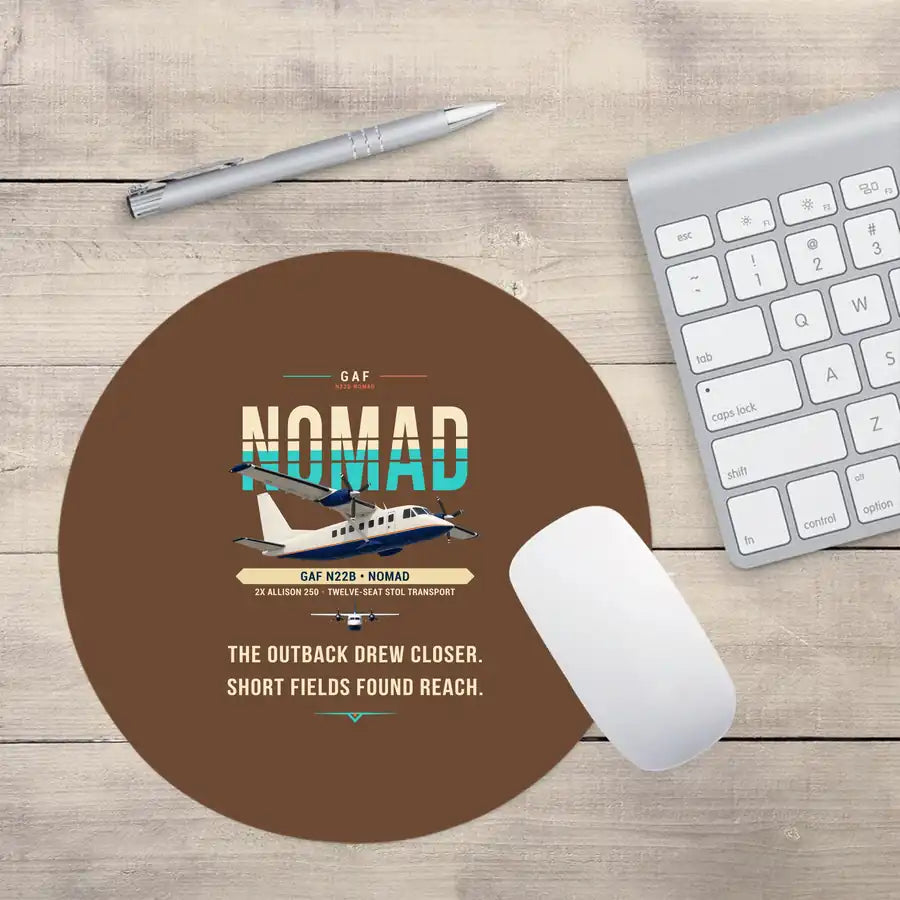 GAF N22B Nomad - Original - Round Mouse Pad - Brown