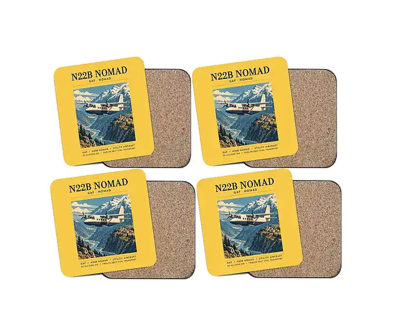 GAF N22B Nomad - Poster - Coaster Set - Yellow