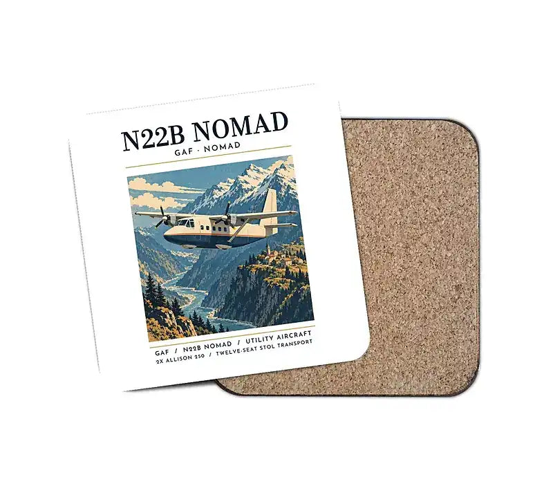 GAF N22B Nomad - Poster - Coaster - White