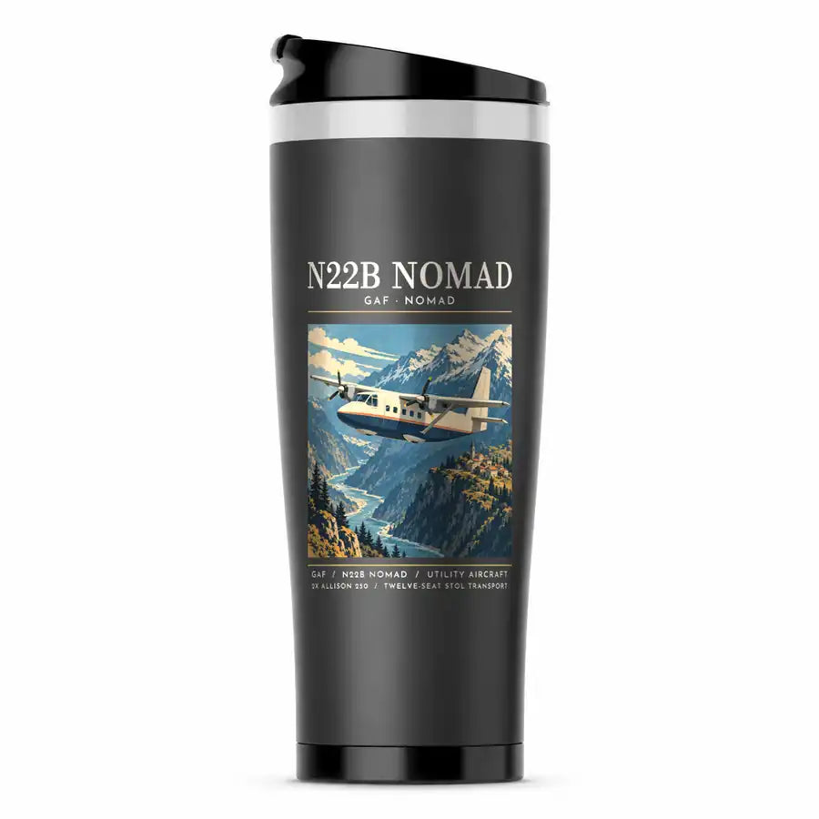 GAF N22B Nomad - Poster - Stainless Steel (No Holder) - Gray