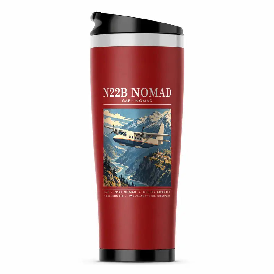 GAF N22B Nomad - Poster - Stainless Steel (No Holder) - Red