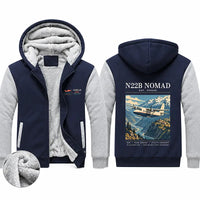 Thumbnail for GAF N22B Nomad Zipped Sweatshirts - Poster - Navy & Gray