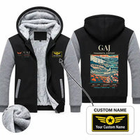 Thumbnail for Yamagata Airport (GAJ) Zipped Sweatshirts - Poster + Name - Black & Gray