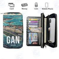 Thumbnail for Gan Island Airport (GAN) Leather Wallets - Zip Long Wallet - Scene