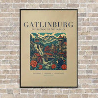 Thumbnail for GATLINBURG - Poster - Canvas Framed - Beige