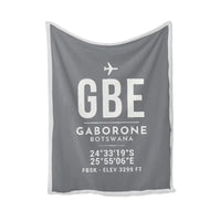 Thumbnail for Sir Seretse Khama International Airport (GBE) Bedding Sets & Blankets - Blanket - ID Tag - Gray