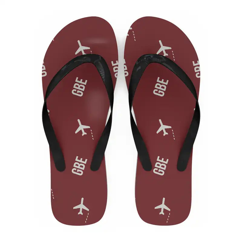 Sir Seretse Khama International Airport (GBE) Slippers & Flip Flops - Slippers - Flip Flops - Pattern - Dark Red