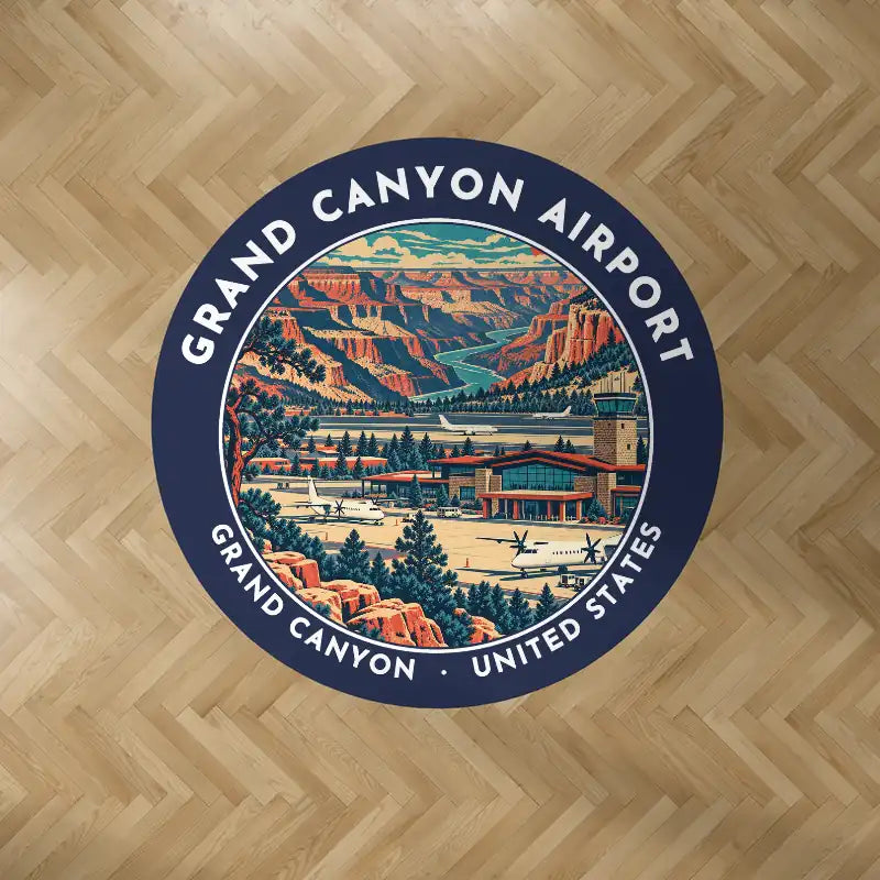 Grand Canyon Airport (GCN) Carpets - Carpet Round - Badge - Dark Blue V2