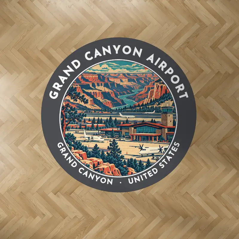 Grand Canyon Airport (GCN) Carpets - Carpet Round - Badge - Dark Gray V2