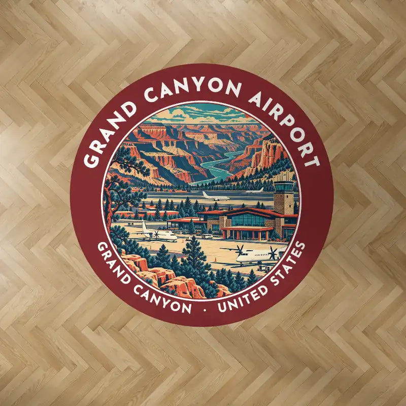 Grand Canyon Airport (GCN) Carpets - Carpet Round - Badge - Dark Red V2