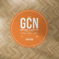 Thumbnail for Grand Canyon Airport (GCN) Carpets - Carpet Round - ID Tag + Name - Orange V2