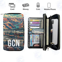 Thumbnail for Grand Canyon Airport (GCN) Leather Wallets - Zip Long Wallet - Scene