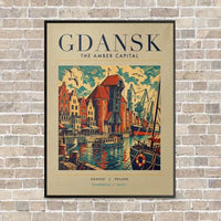 Thumbnail for GDANSK - Poster - Canvas Framed - Beige