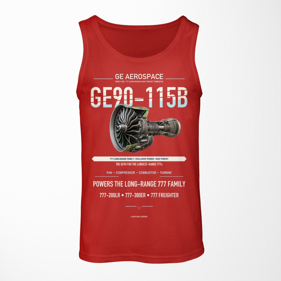 GE90-115B design on red tank top