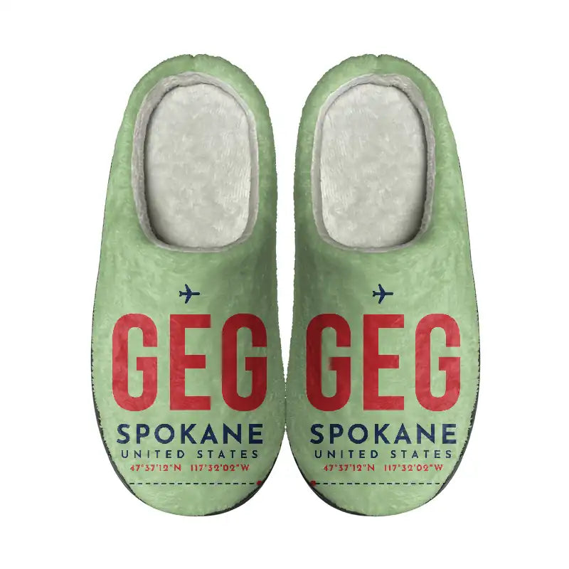 Spokane International Airport (GEG) Slippers & Flip Flops - Slippers - Cotton - Code - Same - Light Green