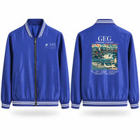 Thumbnail for Spokane International Airport (GEG) Stylish Jackets - Baseball Collar - Poster - Royal Blue