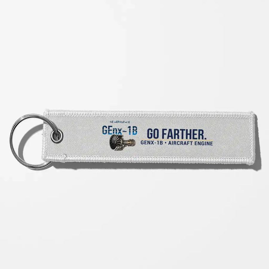 GE GEnx-1B Engine Aviator Key Chains - White