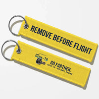 Thumbnail for GE GEnx-1B Engine Aviator Key Chains - Yellow - Remove Before Flight