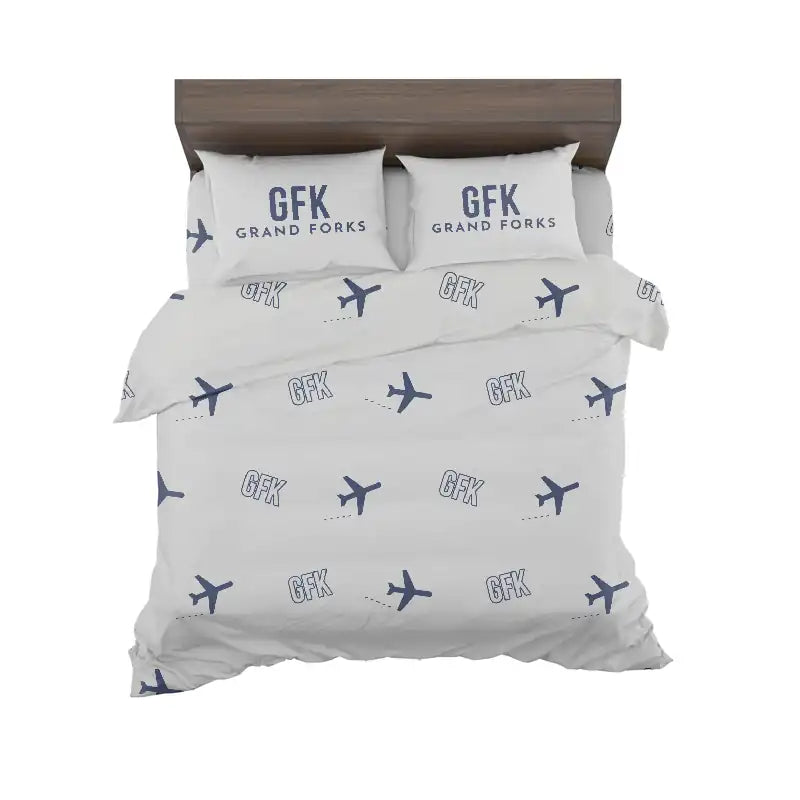 Grand Forks International Airport (GFK) Bedding Sets & Blankets - Bedding Set - Pattern - Light Gray