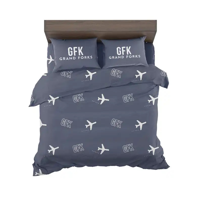 Grand Forks International Airport (GFK) Bedding Sets & Blankets - Bedding Set - Pattern - Navy Blue