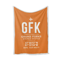 Thumbnail for Grand Forks International Airport (GFK) Bedding Sets & Blankets - Blanket - ID Tag - Orange