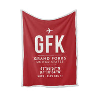 Thumbnail for Grand Forks International Airport (GFK) Bedding Sets & Blankets - Blanket - ID Tag - Red