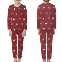 Thumbnail for Grand Forks International Airport (GFK) Pajamas - Children Pajamas - Dark Red